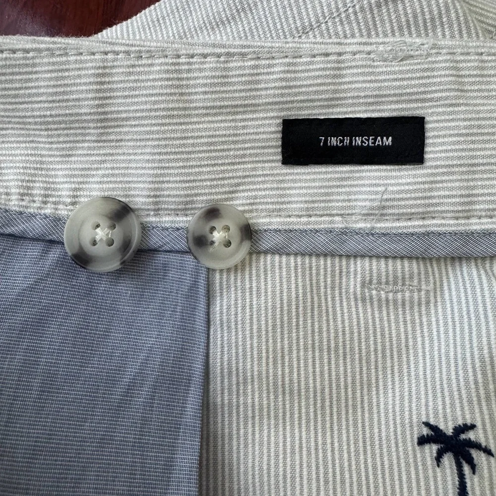 Bonobos Pin Striped Palm Tree Embroidered‎ Shorts Casual Menswear
